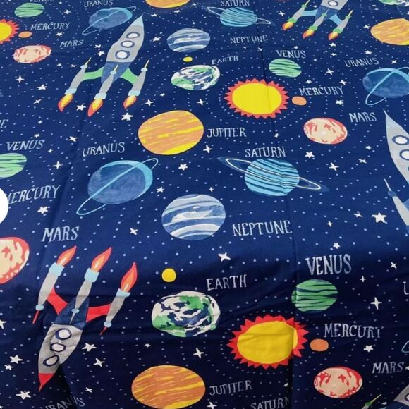 NWOT Pottery Barn Kids Solar System Glow-in-the-Dark Full/Queen Cotton Comforter - Picture 2 of 6